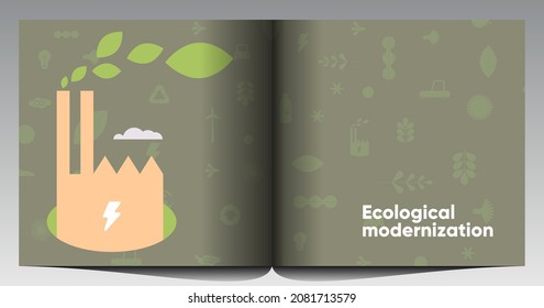 Naturaleza y Energía Renovable. Reciclar. Energía verde y conservación de los recursos naturales. Conjunto de ilustraciones vectoriales. Imágenes de fondo para afiches, pancartas, carátulas.