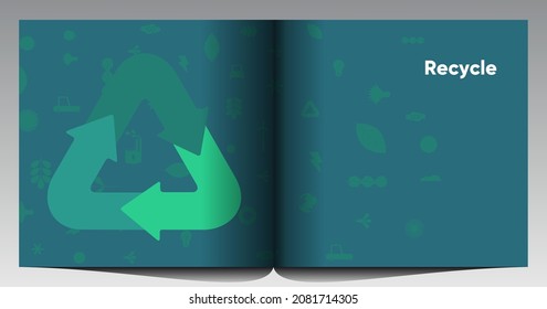 Nature and Renewable Energy. Recycle. Green Energy and Natural Resource Conservation. Set of vector illustrations. Background images for poster, banner, cover art.