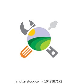 Nature Repair Logo Icon Design