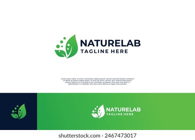 Nature research logo design for science. Biology laboratory logo design