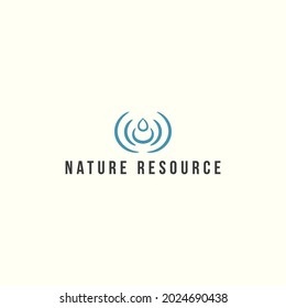 diseño vectorial del logotipo de recursos naturales. diseño de concepto de recursos hídricos con estilos simples, maduros y únicos aislados en fondo blanco