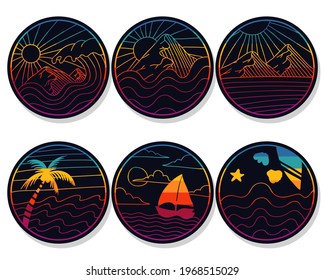 Nature retro Stickers vector illustration for your company or brand