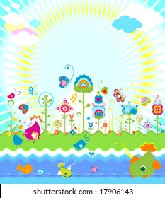 nature, retro style design