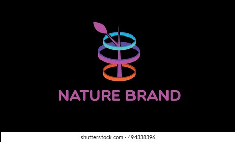 Nature rings vector logo design template.