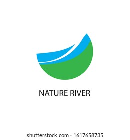 nature river icon logo vector