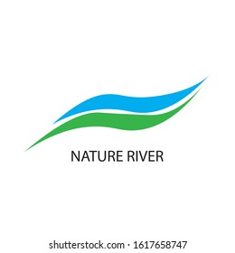nature river icon logo vector
