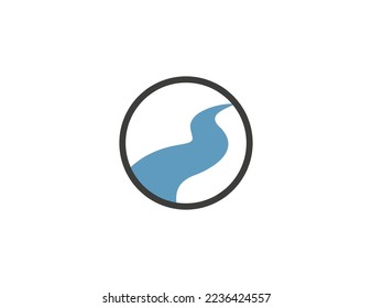 Naturaleza, icono del río. Ilustración vectorial.