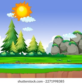 Nature River Scene Background illustration