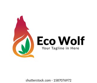 nature roaring wolf cannabis logo design inspiration