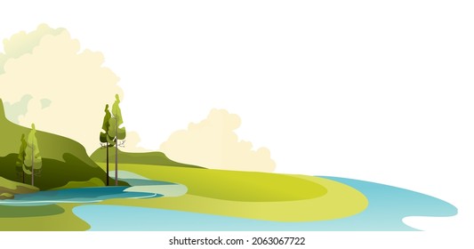 Nature rural landscape summer day