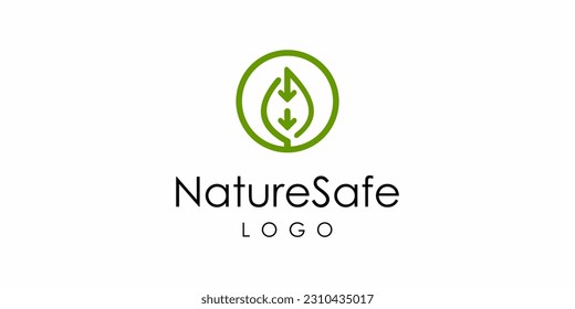  Nature Safe Logo Design, Environmental Refresh. Icon Symbols Vector EPS 10.