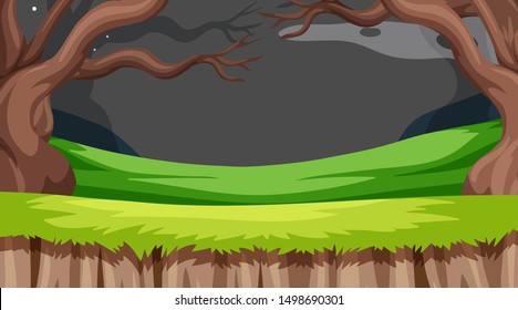 Nature scene landscape template  illustration