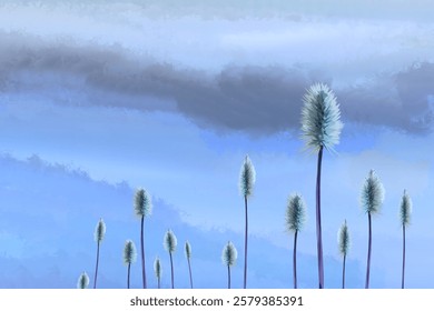 nature scene of reeds in winter