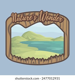 Nature Scenery Wood Emblem Vector
