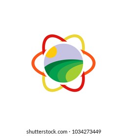 Nature Science Atom Logo Icon Design