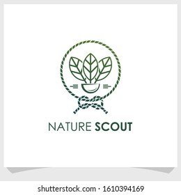 nature scout vintage logo design vector, forest brand logo design template