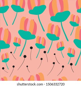 Nature seamless floral design pattern. Can use for print, template, fabric, presentation, textile, banner, poster, wallpaper