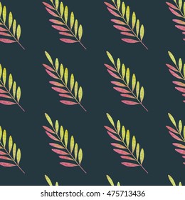 Nature seamless pattern with leaves. Vector illustration.