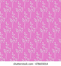 Nature seamless pattern with leaves. Vector illustration.