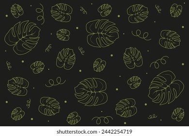 Nature seamless pattern. Palm leaves seamless ornament. Spring background. Vector illustration can used bed linen textile wallpaper print. EPS 10