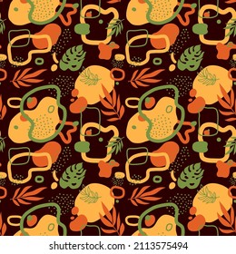 Nature seamless pattern. Trendy floral vector seamless pattern. Culd be used for textile,  notebook, phone case, etc