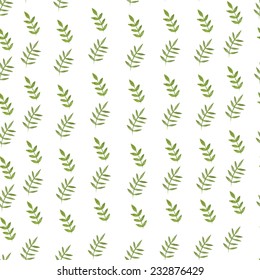 Nature seamless pattern watercolor hand drawn leafs. Nature color