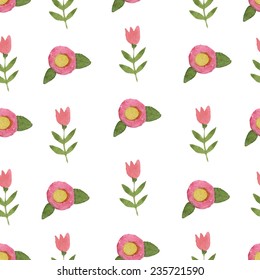 Nature seamless pattern watercolor hand drawn leafs. Nature color