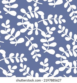 Nature seamless vector pattern with hand drawn twig, tree branch with leaves, tropical summer time. Ecological rural theme for poster print, wrapping paper, wallpaper, clothes textile, fabric design.