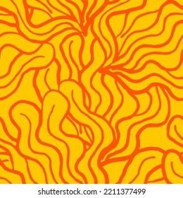 Nature seamless vector pattern with hand drawn leaf, tree branch with leaves, tropical summer time. Ecological rural theme for poster print, wrapping paper, wallpaper, clothes textile, fabric design.