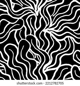 Nature seamless vector pattern with hand drawn leaf, tree branch with leaves, tropical summer time. Ecological rural theme for poster print, wrapping paper, wallpaper, clothes textile, fabric design.
