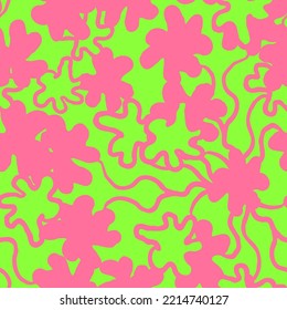 Nature seamless vector pattern with hand drawn twig, tree branch with leaves, tropical summer time. Ecological rural theme for poster print, wrapping paper, wallpaper, clothes textile, fabric design.