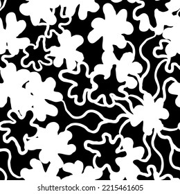 Nature seamless vector pattern with hand drawn twig, tree branch with leaves, tropical summer time. Ecological rural theme for poster print, wrapping paper, wallpaper, clothes textile, fabric design.
