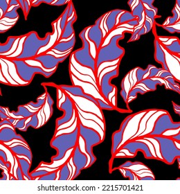 Nature seamless vector pattern with hand drawn twig, tree branch with leaves, tropical summer time. Ecological rural theme for poster print, wrapping paper, wallpaper, clothes textile, fabric design.