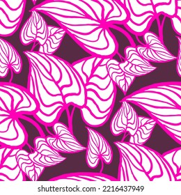 Nature seamless vector pattern with hand drawn twig, tree branch with leaves, tropical summer time. Ecological rural theme for poster print, wrapping paper, wallpaper, clothes textile, fabric design.