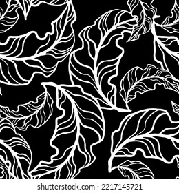 Nature seamless vector pattern with hand drawn twig, tree branch with leaves, tropical summer time. Ecological rural theme for poster print, wrapping paper, wallpaper, clothes textile, fabric design.