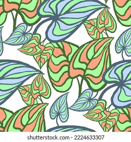 Nature seamless vector pattern with hand drawn twig, tree branch with leaves, tropical summer time. Ecological rural theme for poster print, wrapping paper, wallpaper, clothes textile, fabric design.
