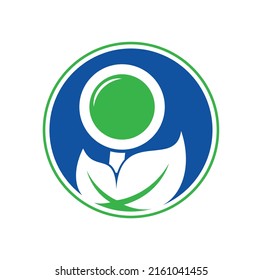 Nature search vector logo template. Nature Finder logo designs concept vector, Leaf Finder logo