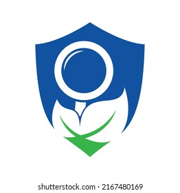 Nature search vector logo template. Nature Finder logo designs concept vector, Leaf Finder logo.