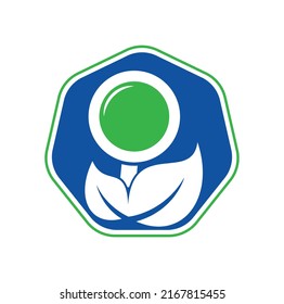 Nature search vector logo template. Nature Finder logo designs concept vector, Leaf Finder logo.