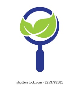 Plantilla de logotipo del vector de búsqueda de la naturaleza. El logotipo de Nature Finder diseña el vector de concepto, logotipo de Leaf Finder.