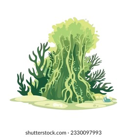 nature seaweed illustration over white
