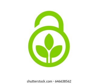 Nature Security Lock Icon Logo Design Element