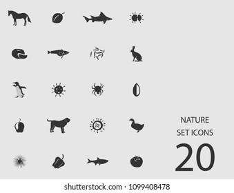 Nature set of flat icons. Simple vector illustration
