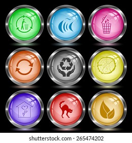 Nature set. Internet button. Vector illustration.