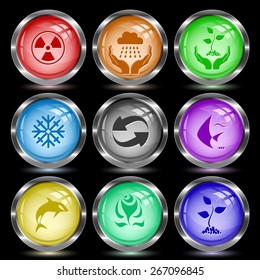 Nature set. Internet button. Vector illustration.