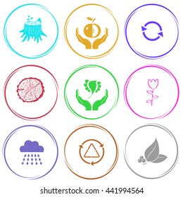 Nature set. Internet button. Vector icons.