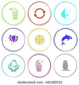 Nature set. Internet button. Vector icons.