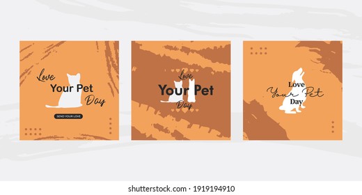 nature set post template media social design layout for love your pet day : love your pet day design media social post