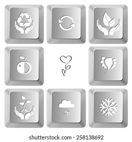 Nature set. Vector set computer keys.