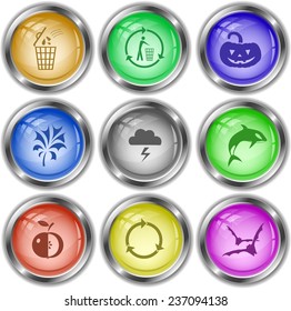 Nature set. Vector internet buttons.